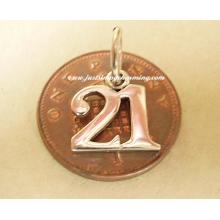 Twenty One 21 Birthday Sterling Silver Charm