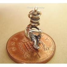 Ladybird Character With Umbrella Sterling Silver Charm
