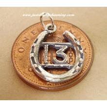 Sterling Silver Charms Thirteen 13 In Horseshoe Charm