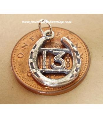 Sterling Silver Charms Thirteen 13 In Horseshoe Charm