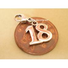 Eighteen 18 Clip-On Sterling Silver Charm