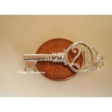 Sterling Silver Twenty One  21 Key Charm or Pendant