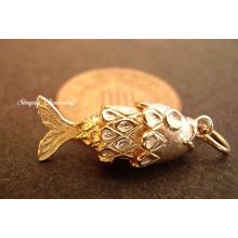 Fish with Moving Body 9ct Gold Charm