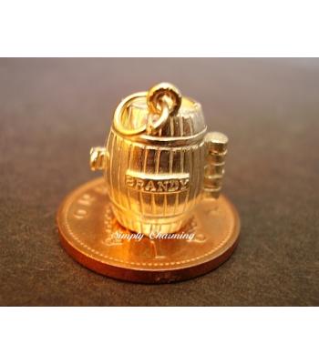 Brandy Barrel Opening 9ct Gold Charm