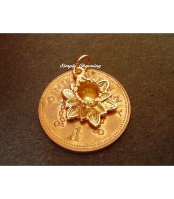 Daffodil Fully 3D 9ct Gold Charm