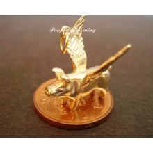 Flying Pig 9ct Gold Charm