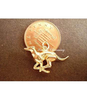 Racing Greyhound 9ct Gold Charm