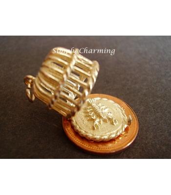 Lobster Pot Opening 9ct Gold Charm