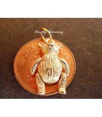 Teddy Bear Moving 9ct Gold Charm