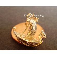 Viking Ship 9ct Gold Charm