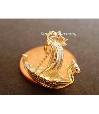 Viking Ship 9ct Gold Charm