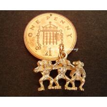 Three Wise Monkeys 9ct Gold Charm