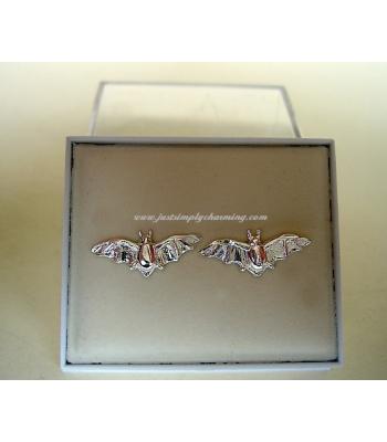 Sterling Silver Bat Stud Earrings