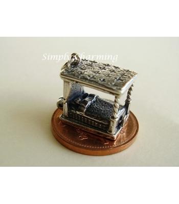 Four Poster Bed Opening Sterling Silver Charm