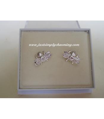 Sterling Silver Bee Stud Earrings