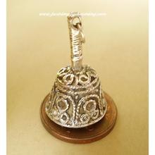 Ornate Hand Bell With Moving Clanger Sterling Silver Charm