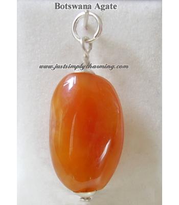 Semi Precious Botswana Agate Sterling Silver nugget charm