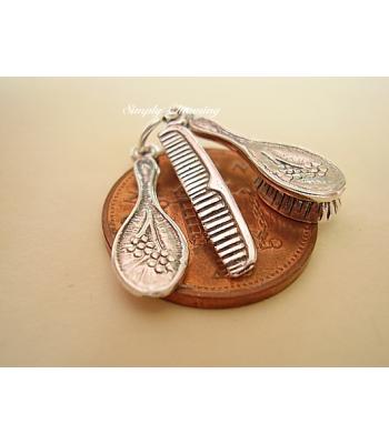Hairbrush, Comb & Mirror Sterling Silver charm