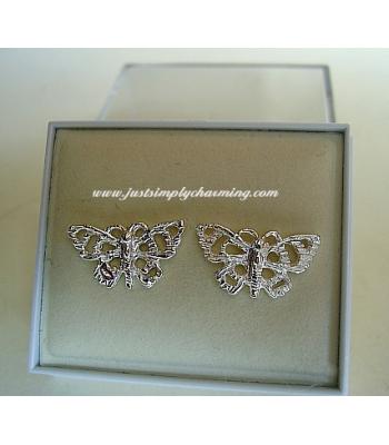 Sterling Silver Butterfly Stud Earrings