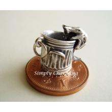 Cat in Garbage Bin Moving Sterling Silver Charms