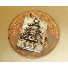 Christmas Card Opening Sterling Silver Charm