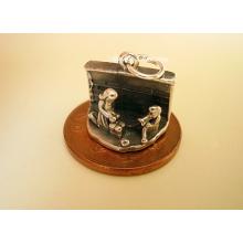Sterling Silver Charm Christmas Morning Fireplace