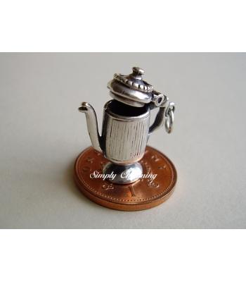 Coffee Pot Opening Sterling Silver Charm
