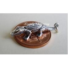 Crocodile Three Part Moving Sterling Silver Charm
