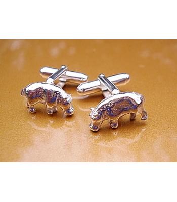 Sterling Silver Hippo Cufflinks