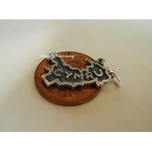 Map of Wales Cymru Sterling Silver Charm