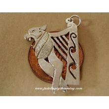 Egyptian Harp Sterling Silver Charm