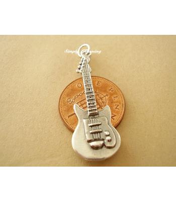 Electric Guitar Sterling Silver Charm