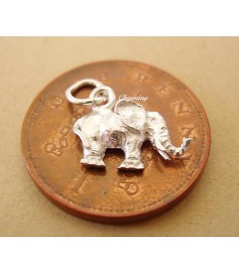 Miniature Elephant Silver Charm