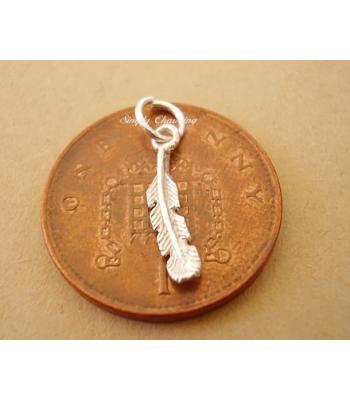 Miniature Feather Silver Charm