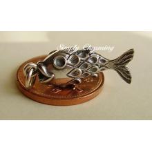 Fish with Moving Body Sterling Silver Charm