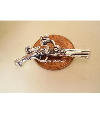Flintlock Pistol Sterling Silver Charm