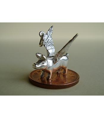 Flying Pig Sterling Silver Charm