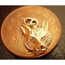 Miniature Fox Head 9ct Gold Charm