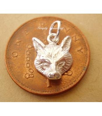 Miniature Fox Head Silver Charm