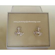 Sterling Silver Frog Stud Earrings