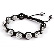 White Coloured Shamballa Style Crystal Hematite Bracelet