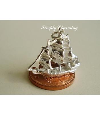 Galleon Ship Sterling Silver Charm