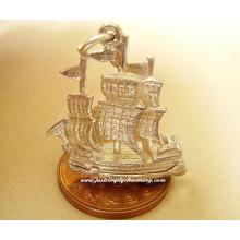 Galleon Ship Opening Sterling Silver Charm