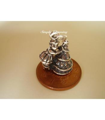 Girl Decorating Christmas Tree Sterling Silver Charm