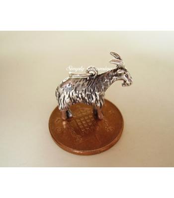Goat Fully 3D Sterling Silver Charm