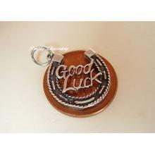 Good Luck in Horseshoe Sterling Silver Charm