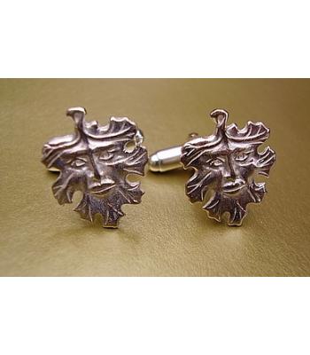 Sterling Silver Green Man Cufflinks