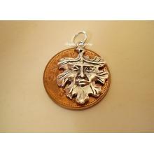 Green Man Sterling Silver Charm
