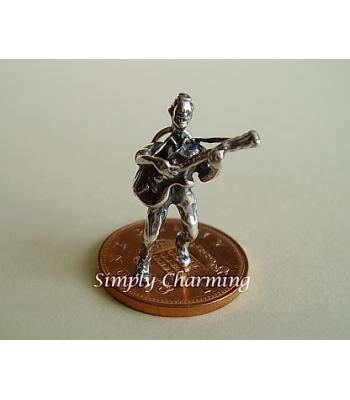 Guitarist Sterling Silver charm