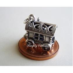 Gypsy Caravan Opening to Fortune Teller Sterling Silver Charm